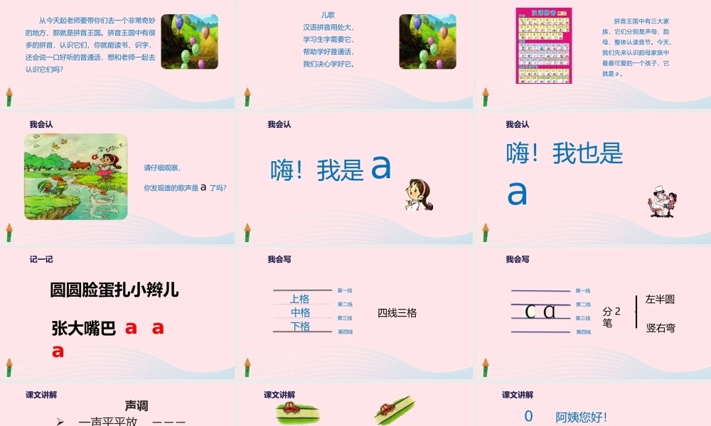 一年级语文上册 汉语拼音 1《ɑ o e》教学课件 新人教版-新人教版小学一年级上册语文课件