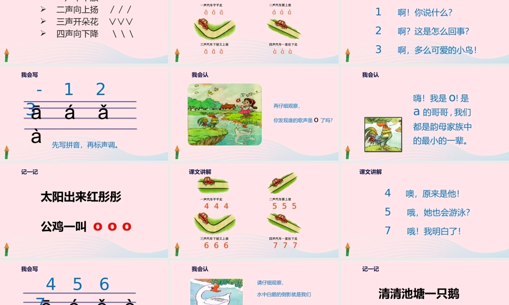 一年级语文上册 汉语拼音 1《ɑ o e》教学课件 新人教版-新人教版小学一年级上册语文课件