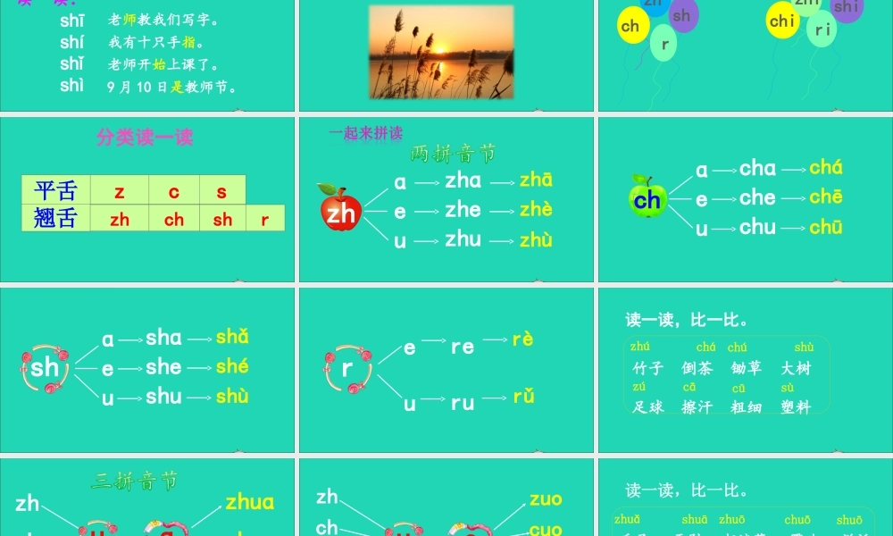 一年级语文上册 汉语拼音 8 zh ch sh r课件1 新人教版-新人教版小学一年级上册语文课件