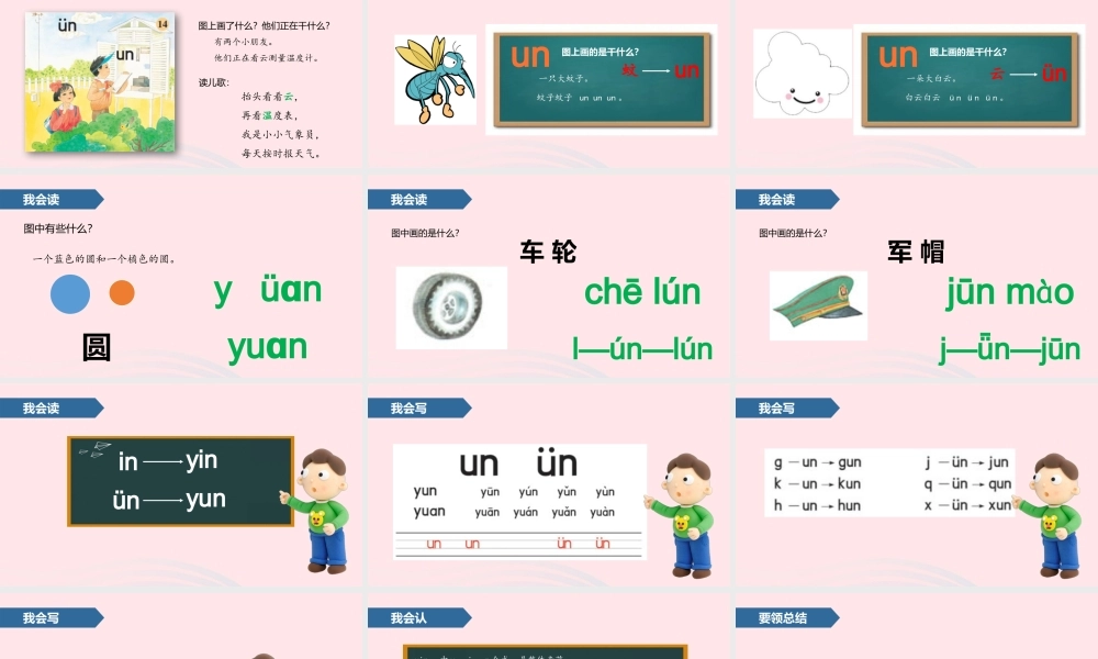 一年级语文上册 汉语拼音 14 un ün课件 苏教版-苏教版小学一年级上册语文课件