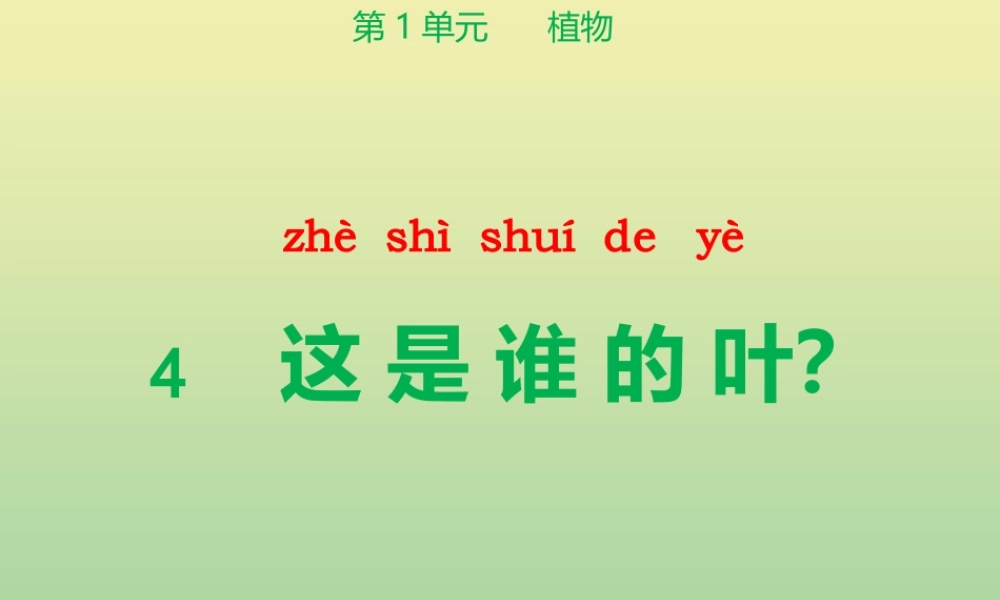 一年级科学上册 第1单元 植物 4《这是谁的叶》课件 教科版-教科级上册自然科学课件