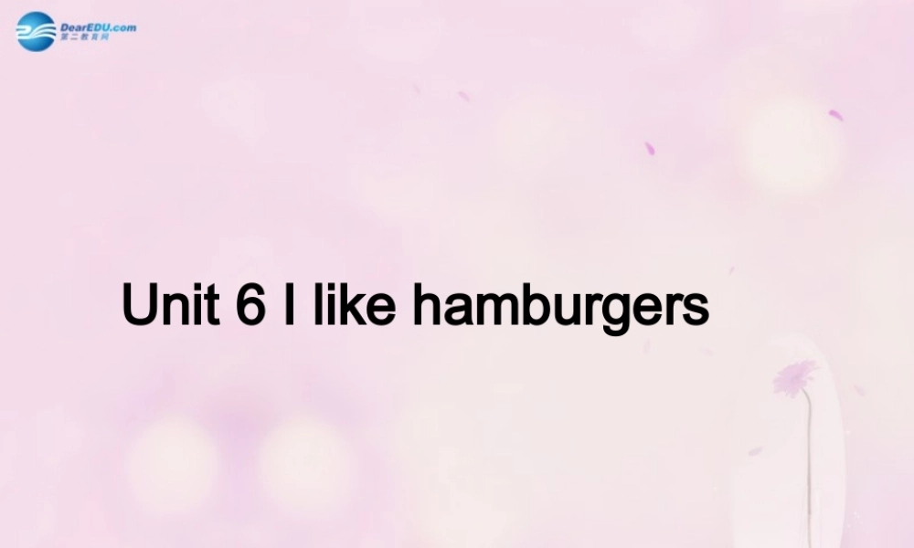 2014秋三年级英语上册 Unit 6 I like hamburgers课件1 人教版（精通）