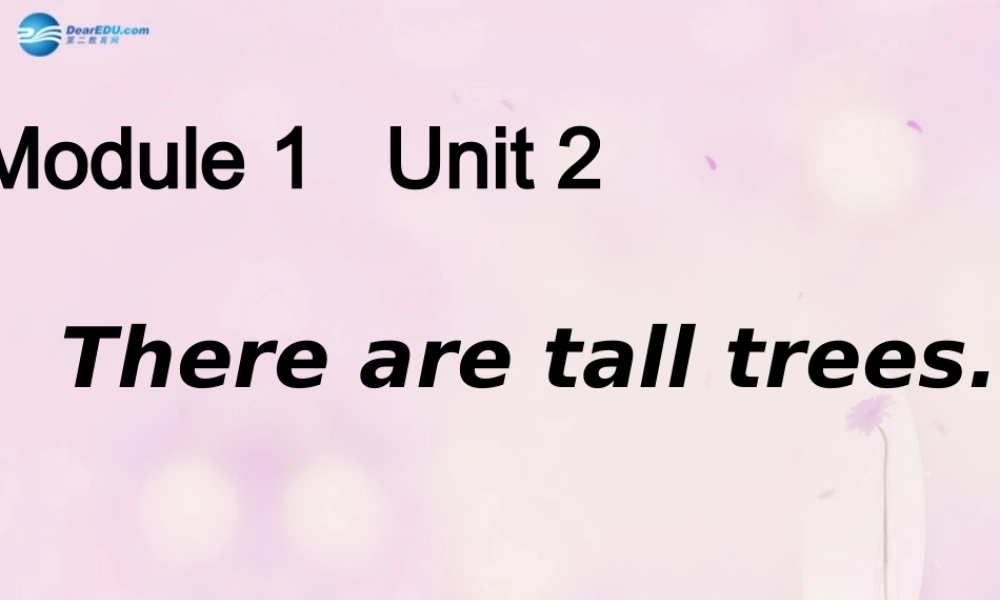 2014秋五年级英语上册 Module 1 Unit 2 There are tall trees now课件1 外研版（一起）