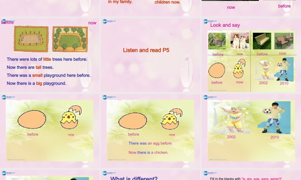 2014秋五年级英语上册 Module 1 Unit 2 There are tall trees now课件4 外研版（一起）