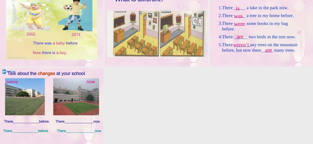 2014秋五年级英语上册 Module 1 Unit 2 There are tall trees now课件4 外研版（一起）