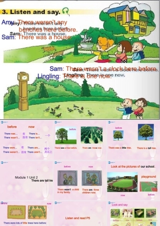 2014秋五年级英语上册 Module 1 Unit 2 There are tall trees now课件4 外研版（一起）