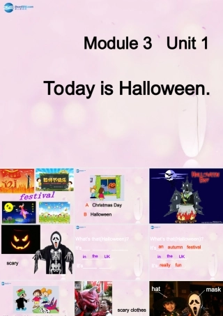 2014秋五年级英语上册 Module 3 Unit 1 Today is Halloween课件4 外研版（一起）