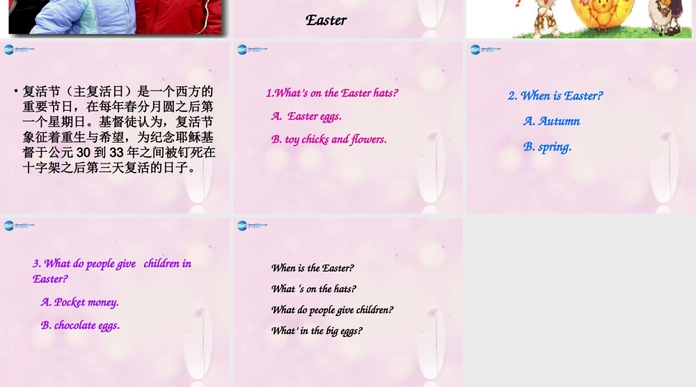 2014秋五年级英语上册 Module 3 Unit 2 Easter is in Spring in the UK课件1 外研版（一起）