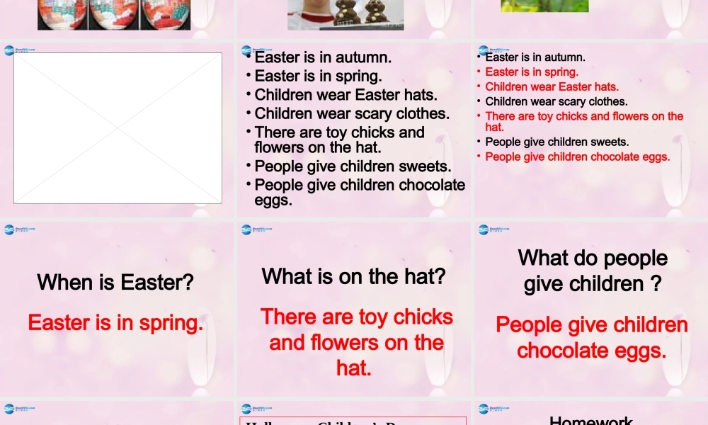 2014秋五年级英语上册 Module 3 Unit 2 Easter is in Spring in the UK课件2 外研版（一起）