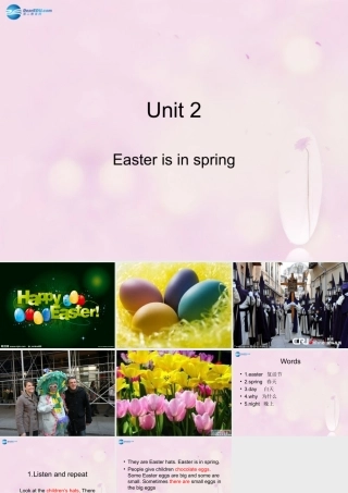 2014秋五年级英语上册 Module 3 Unit 2 Easter is in Spring in the UK课件3 外研版（一起）