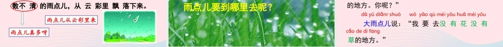 一年级语文上册 课文 雨点儿教学课件+素材 新人教版