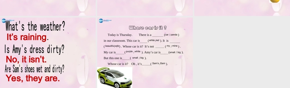 2014秋五年级英语上册 Module 5 Unit 2 Amy’s blue dress is wet课件1 外研版（一起）