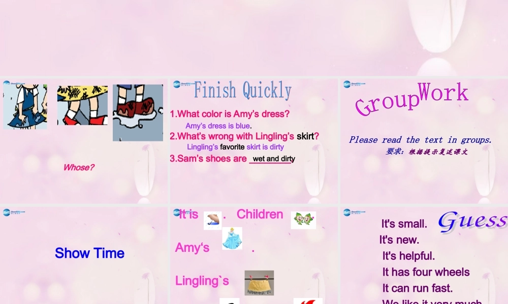 2014秋五年级英语上册 Module 5 Unit 2 Amy’s blue dress is wet课件3 外研版（一起）