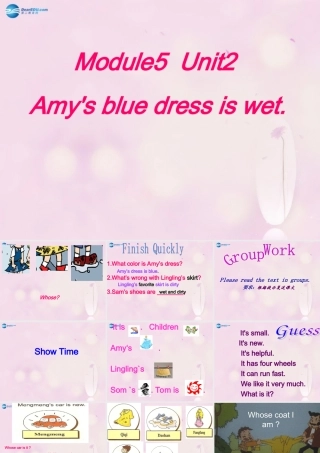 2014秋五年级英语上册 Module 5 Unit 2 Amy’s blue dress is wet课件3 外研版（一起）