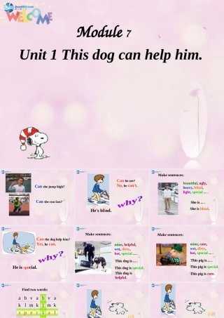 2014秋五年级英语上册 Module 7 Unit 1 This dog can help him课件2 外研版（一起）