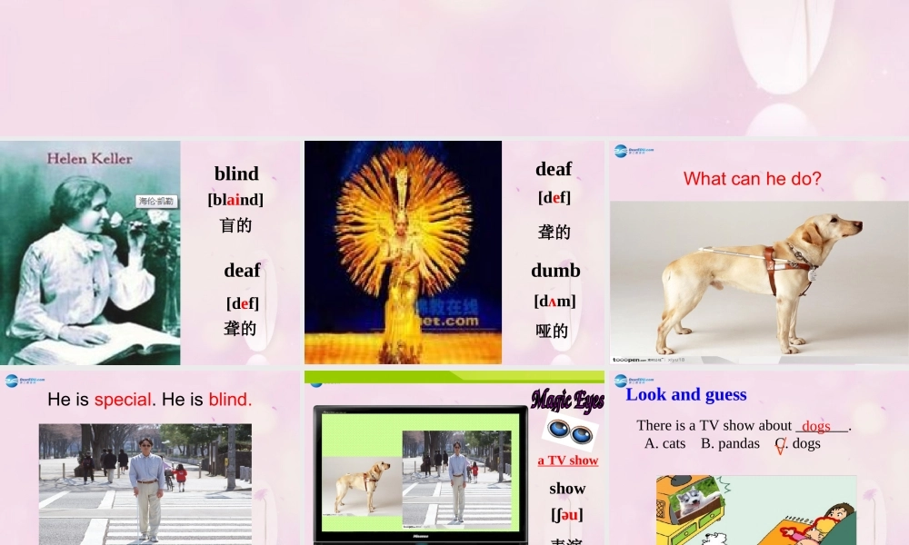 2014秋五年级英语上册 Module 7 Unit 1 This dog can help him课件3 外研版（一起）