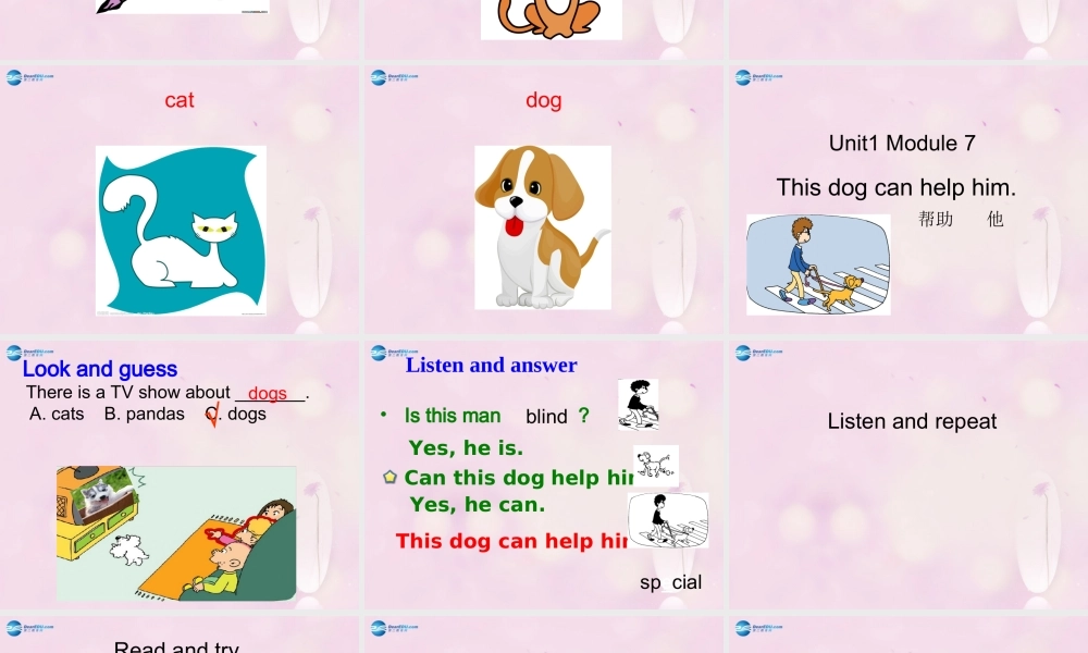 2014秋五年级英语上册 Module 7 Unit 1 This dog can help him课件4 外研版（一起）