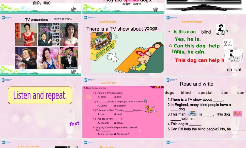 2014秋五年级英语上册 Module 7 Unit 1 This dog can help him课件6 外研版（一起）