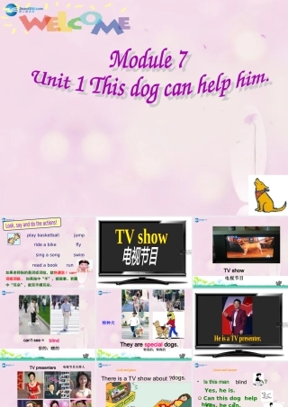 2014秋五年级英语上册 Module 7 Unit 1 This dog can help him课件6 外研版（一起）