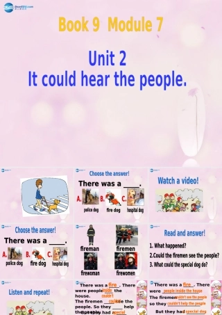 2014秋五年级英语上册 Module 7 Unit 2 It could hear the people课件1 外研版（一起）