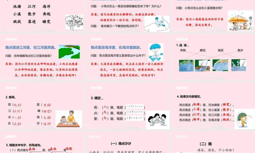 一年级语文上册 课文2 4雨点课件 苏教版-苏教版小学一年级上册语文课件