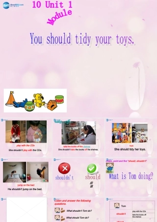 2014秋五年级英语上册 Module 10 Unit 1 You should tidy your toys课件1 外研版（一起）