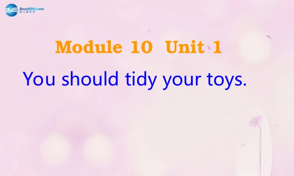 2014秋五年级英语上册 Module 10 Unit 1 You should tidy your toys课件2 外研版（一起）