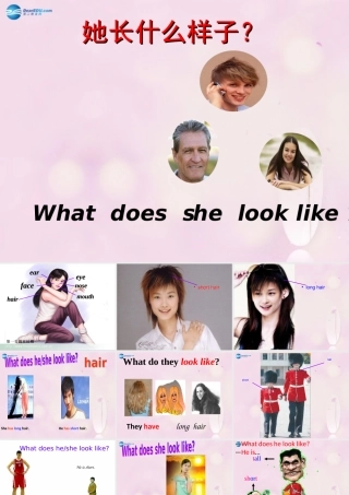 2014秋五年级英语上册 Unit 1 What does she look like课件1 湘少版