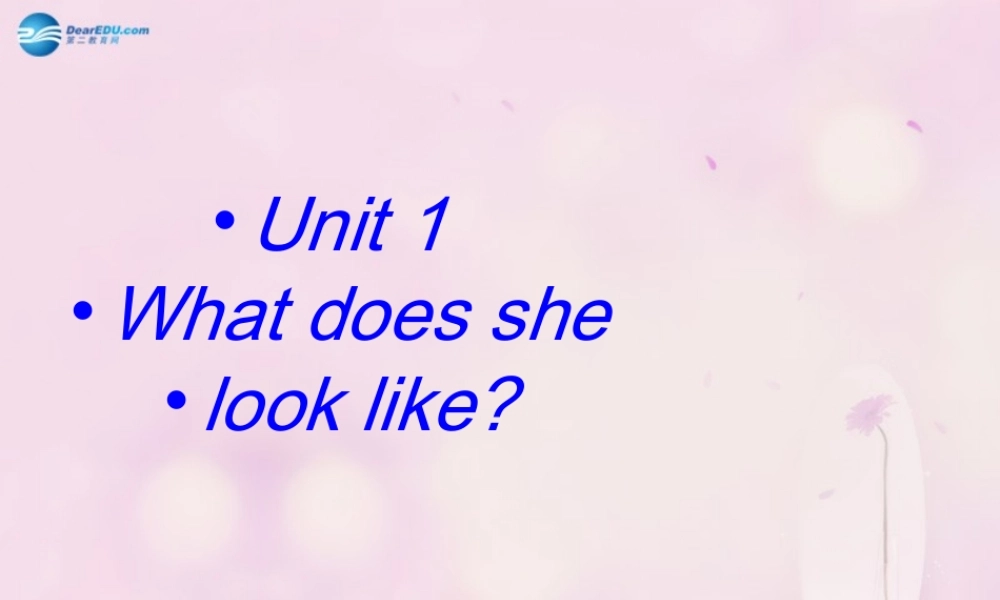 2014秋五年级英语上册 Unit 1 What does she look like课件2 湘少版