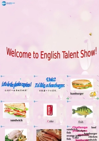 2014秋五年级英语上册 Unit 2 I’d like a hamburger课件1 湘少版