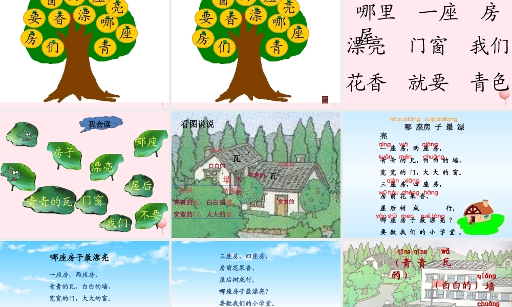 一年级语文上册 课文部分 第二单元 4《哪座房子最漂亮》同步教学课件 鲁教版-鲁教版小学一年级上册语文课件