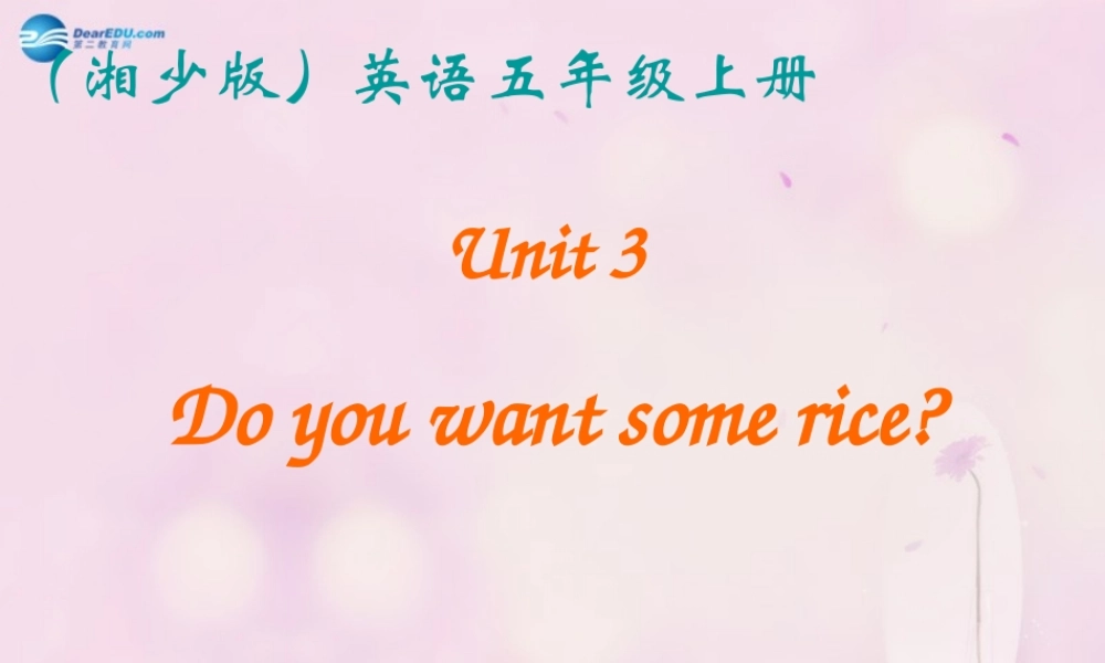 2014秋五年级英语上册 Unit 3 Do you want some rice课件5 湘少版