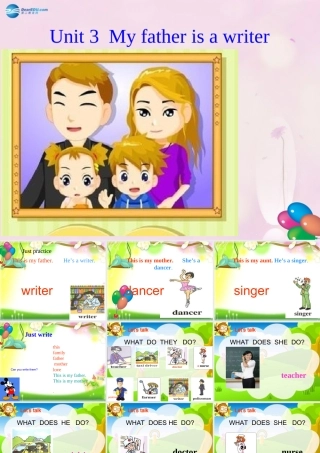 2014秋五年级英语上册 Unit 3 My father is a writer课件3 人教版（精通）