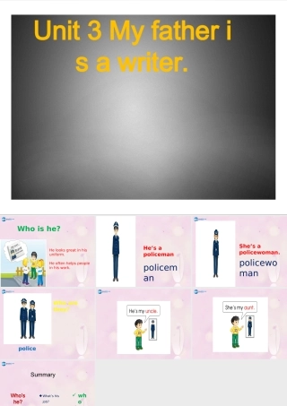 2014秋五年级英语上册 Unit 3 My father is a writer课件4 人教版（精通）