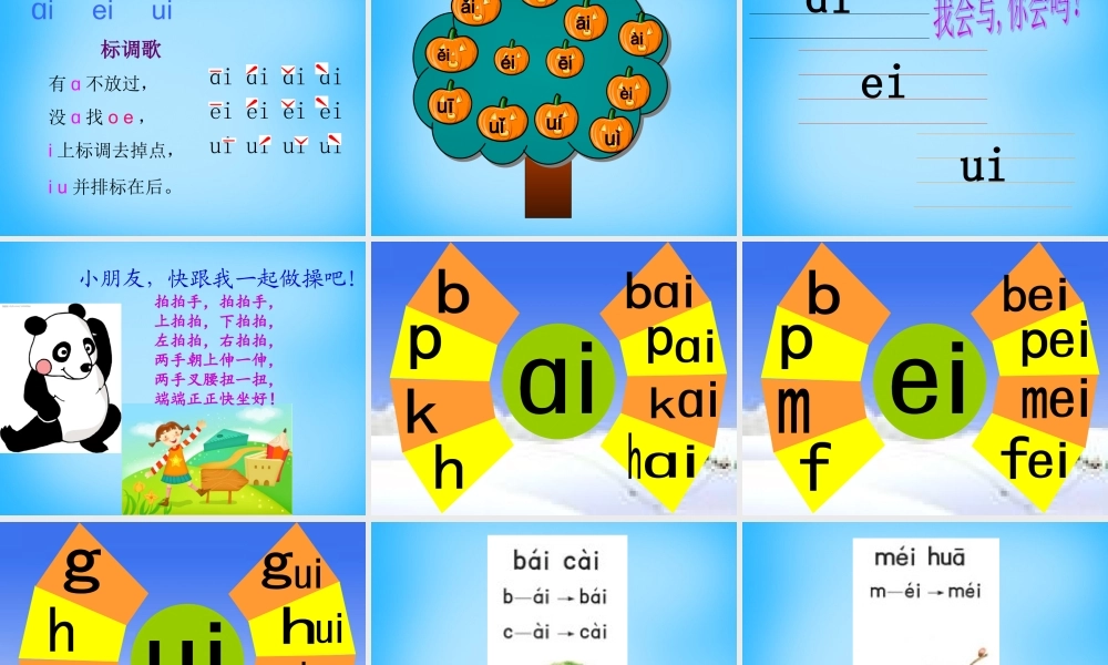 一年级语文上册《ai ei ui》课件3 苏教版-苏教版小学一年级上册语文课件