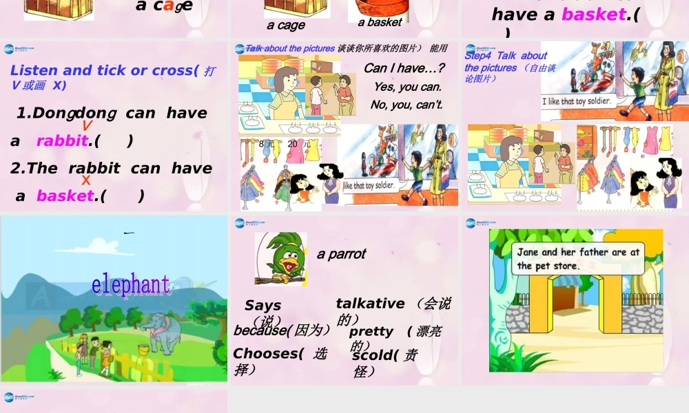 2014秋五年级英语上册 Unit 5 Can I have a pet课件3 湘少版