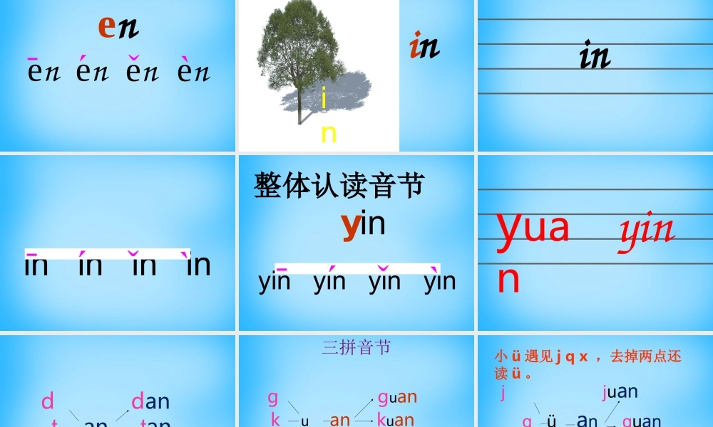 一年级语文上册《an en in》课件3 苏教版-苏教版小学一年级上册语文课件