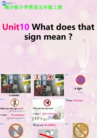 2014秋五年级英语上册 Unit 10 What does that sign mean课件5 湘少版
