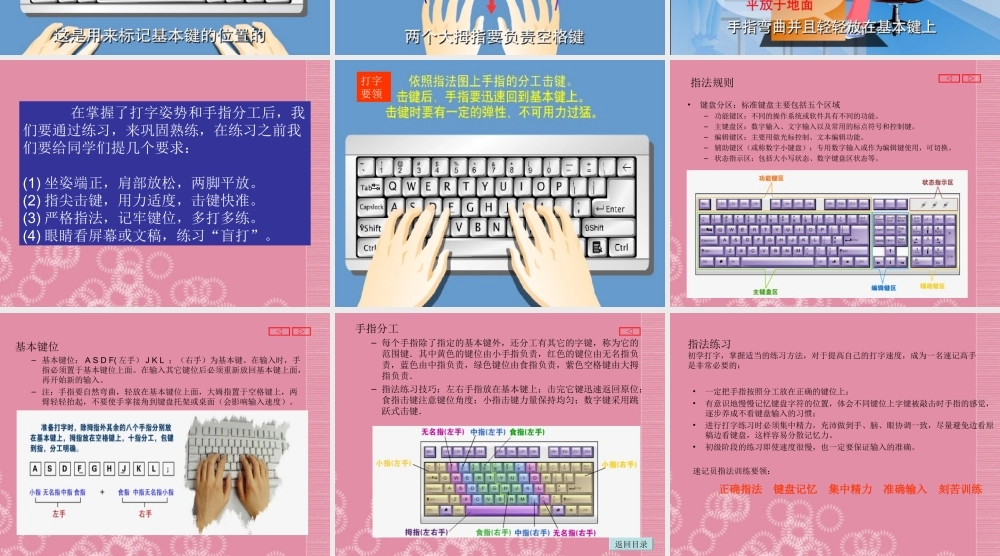 一年级信息技术下册 正确的坐姿和指法课件 河大版