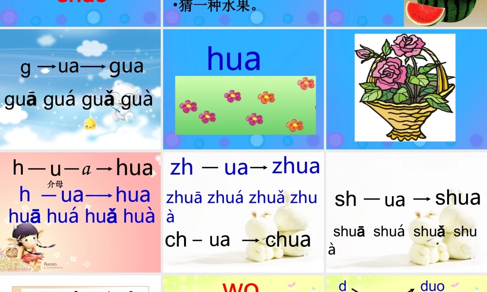 一年级语文上册《hua gua shuo》课件1 教科版-教科版小学一年级上册语文课件