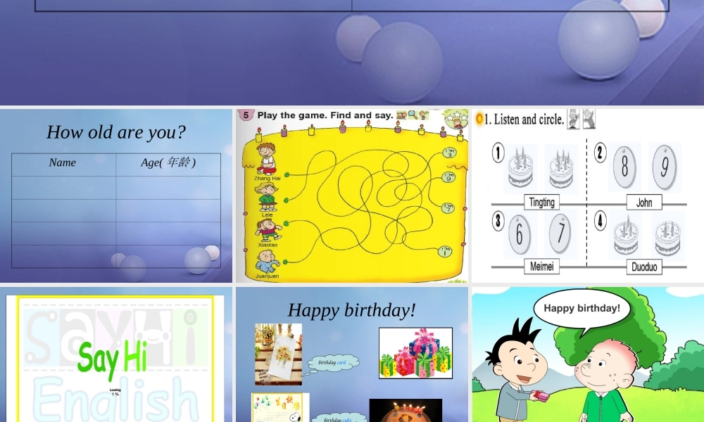 一年级英语上册 Module 9 Unit 1 How old are you课件 外研版（一起）-外研版小学一年级上册英语课件