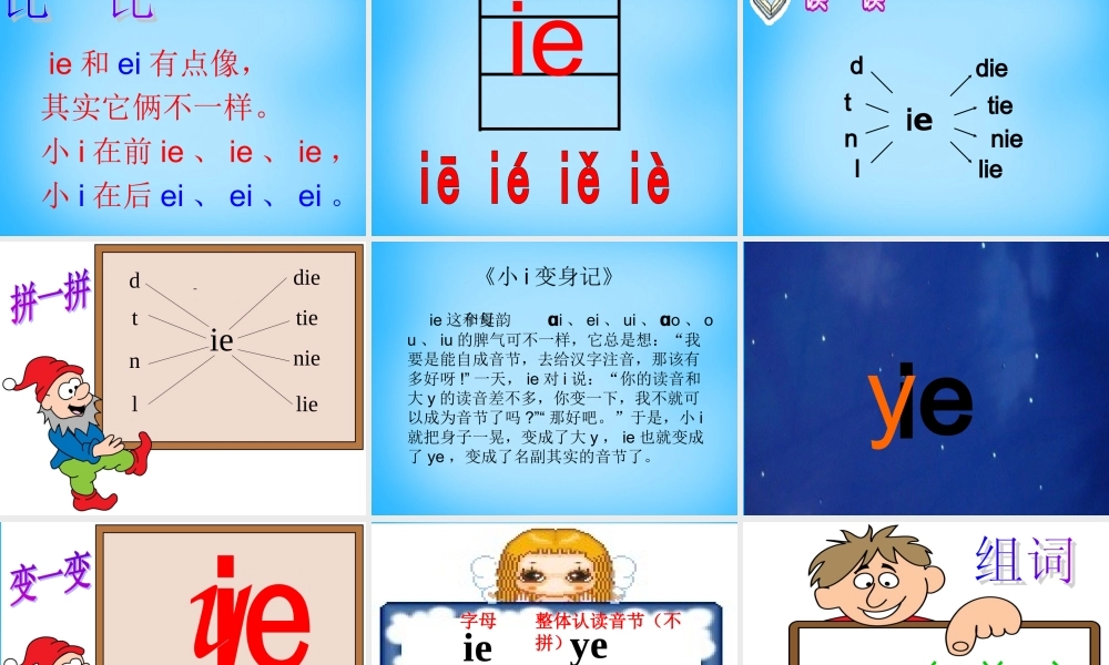 一年级语文上册《ie ǖe er》课件7 苏教版-苏教版小学一年级上册语文课件