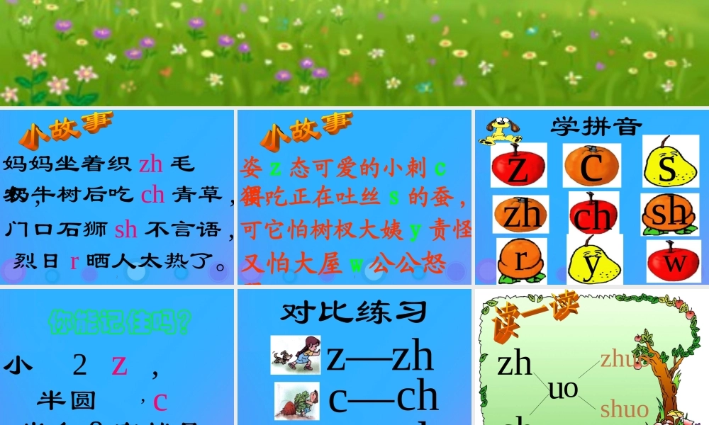 一年级语文上册《zh ch sh r》参考课件 教科版-教科版小学一年级上册语文课件