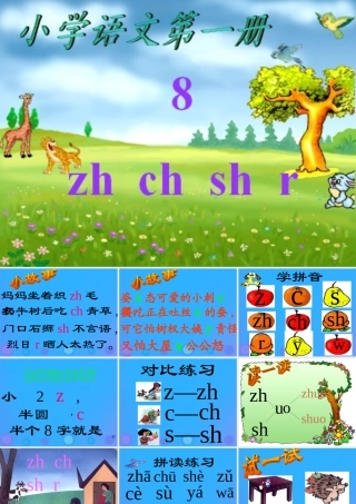 一年级语文上册《zh ch sh r》参考课件 教科版-教科版小学一年级上册语文课件