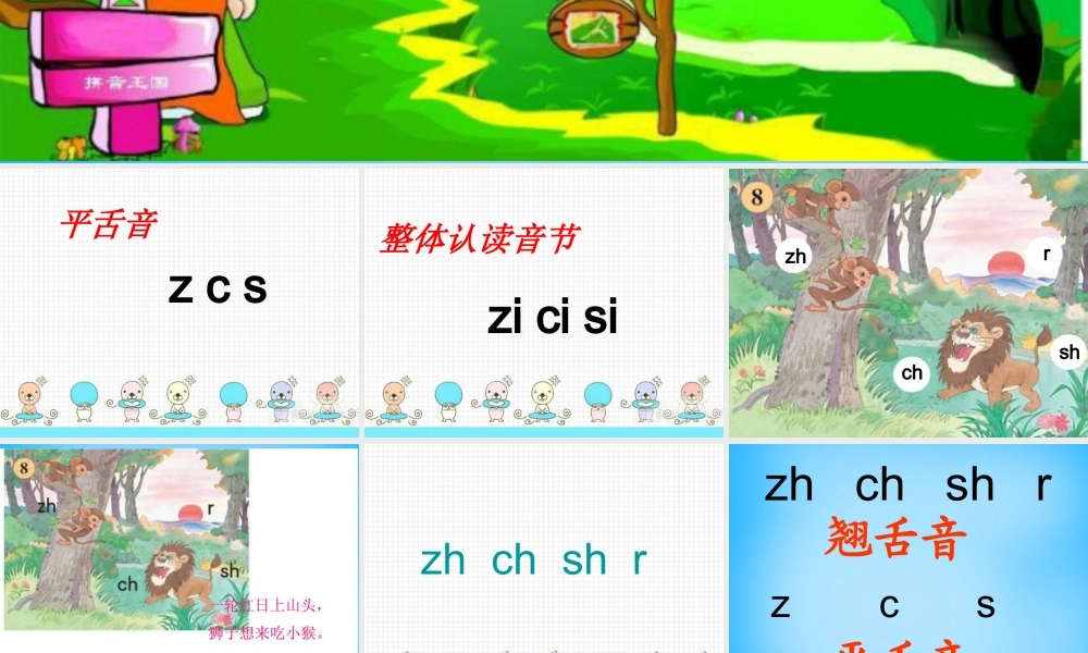 一年级语文上册《zh ch sh r》课件2 苏教版-苏教版小学一年级上册语文课件
