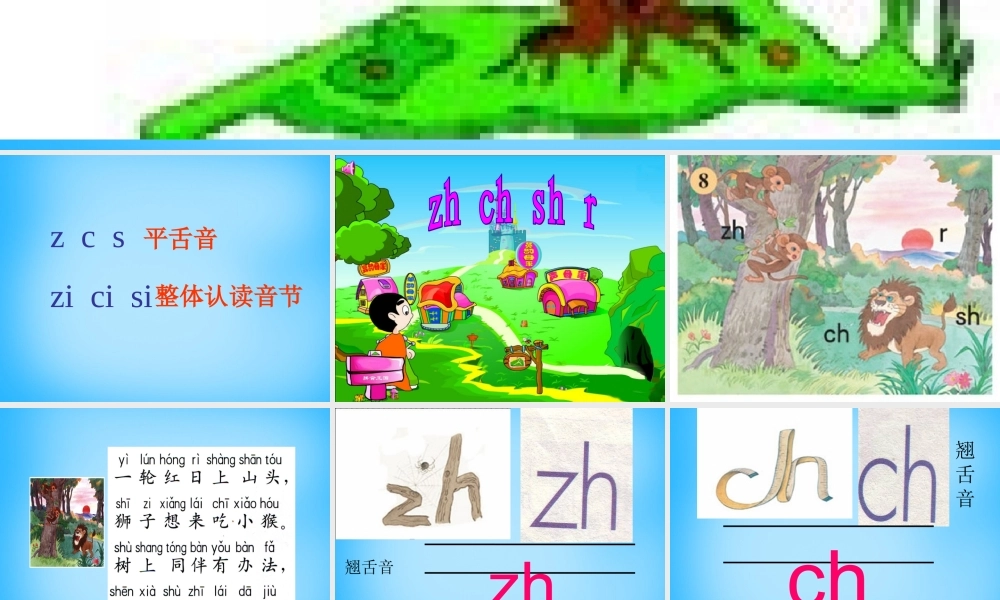 一年级语文上册《zh ch sh r》课件3 苏教版-苏教版小学一年级上册语文课件