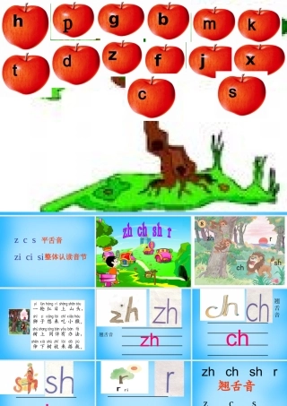 一年级语文上册《zh ch sh r》课件3 苏教版-苏教版小学一年级上册语文课件