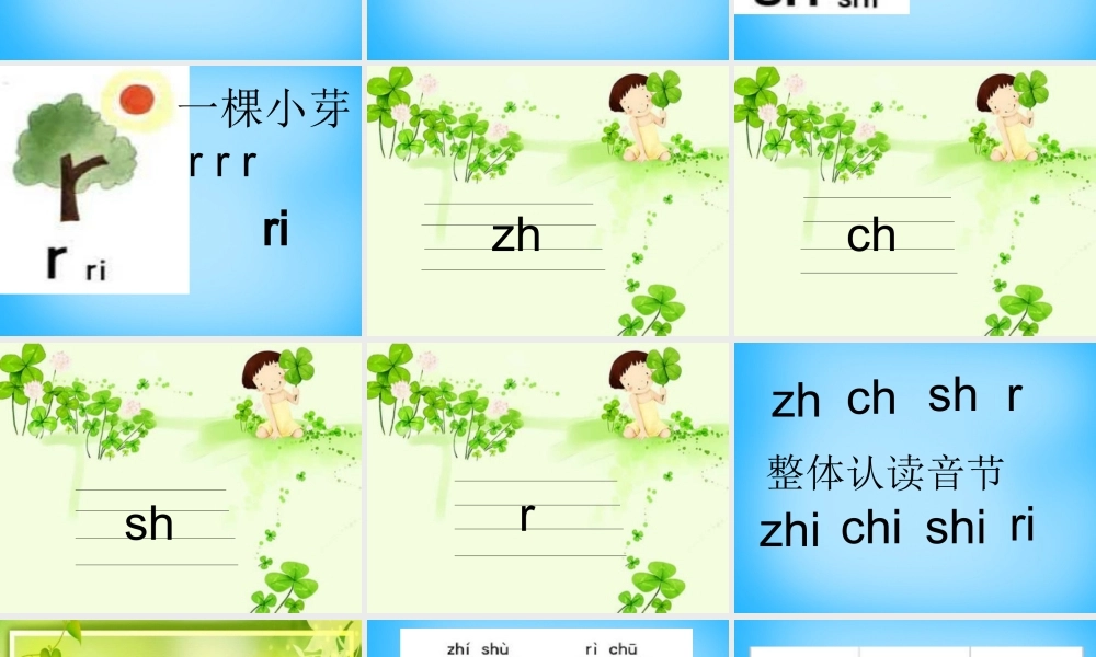 一年级语文上册《zh ch sh r》课件4 苏教版-苏教版小学一年级上册语文课件