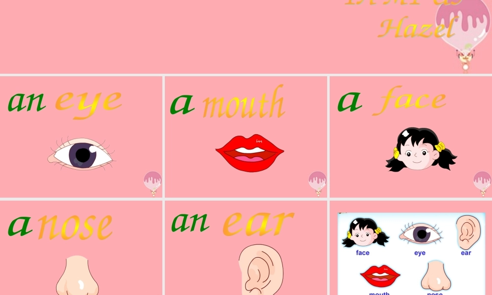 一年级英语上册 Unit 3 My face课件1 牛津上海版-牛津上海版小学一年级上册英语课件