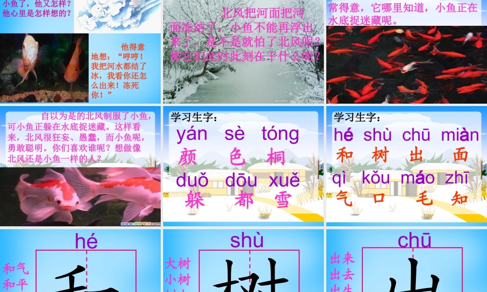 一年级语文上册《北风和小鱼》课件3 苏教版-苏教版小学一年级上册语文课件